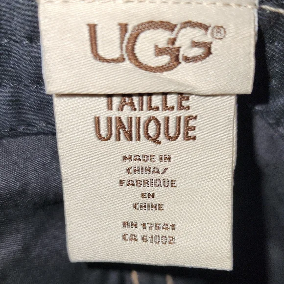 UGG Australia UnisexGenuine Cream Shearling Smooth Tan Leather Baseball Cap - Picture 10 of 15